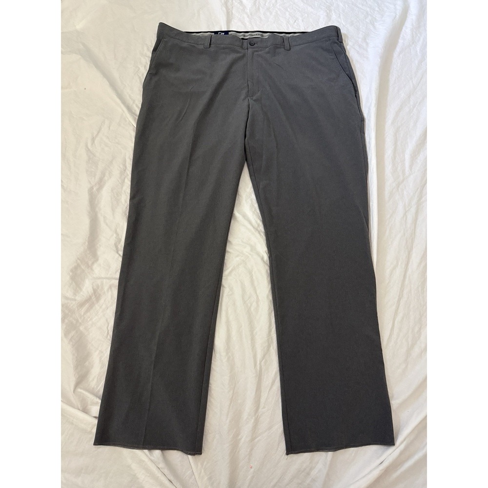 Cutter & Buck BainBridge Golf Pant Mens 46"x36"Gray Flat Front Performance Chino